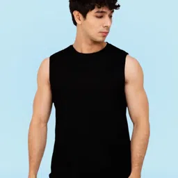 dinsha Gym Vest Black Men's Solid Sleeveless Gym Vest Tank Top | Men Vest-picture-41