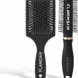 flamgam Hair Brush Comb Set 1 Airbag Massage Comb, 1 Roller Brush COMB image 1