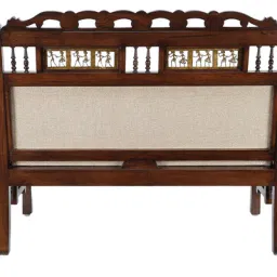 mudramark from pepperfry Teak Wood 2 Seater Sofa in Beige Finish image 5