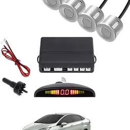 maties 4Parking Sensor Increased Safety For Passengers Silver-105 Universal Car Reverse Silver Parking Sensor With LED Display ,Buzzer-105 Parking Sensor-picture-47