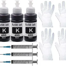 Ang INK Syringe & Gloves FOR 805, 682, 678, 802, 901, 818,22, 27, 46, 56, 57, 680 Black Ink Cartridge-picture-27