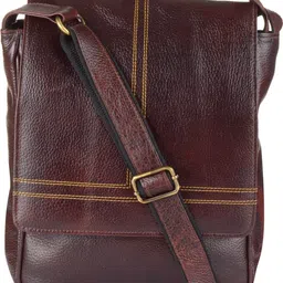 blu whale Brown Men Sling Bag - Medium Stylish image 1