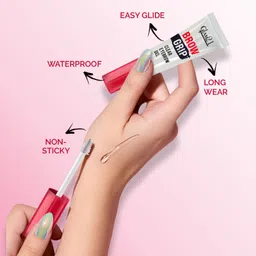 glam21 Micro Blading Eyebrow Pencil, Black & Brow Grip Eyebrow Clear Gel For Fixer image 3