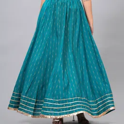 maquien Women Printed Flared Green Skirt-picture-28