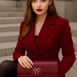 g m w Formal Maroon Clutch image 3