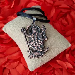 shiv jagdamba Hindu Deity Powerful Mata Goddess Maha Kali Kalika Devi Unique Pendant Necklace Rhodium Zinc, Metal Pendant image 4