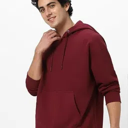 stem rope Men Full Sleeve Solid Hooded Sweatshirt image 3