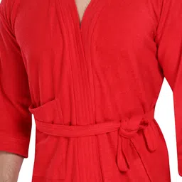 hotgown Plain Red XL Bath Robe image 3