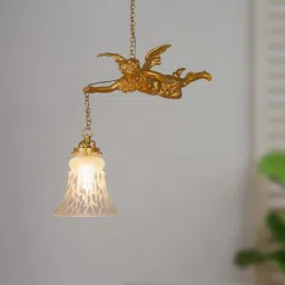 fos lighting Sheryl Gold Metal and Aluminium Hanging Light image 1