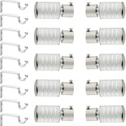 gloxy Silver, Grey Rod Rail Bracket, Curtain Knobs, Curtain Hooks, Curtain Rods Metal-picture-25