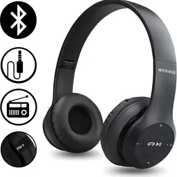 gds Stylish Wireless Headphones with Foldable Design and AUX Support_ZP Bluetooth & Wired Headset image 4