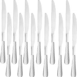oicia Silver Large Butter knife for breakfast, Flatware Knives, Jam Spreader Knives Stainless Steel Steak Knife Set-picture-33