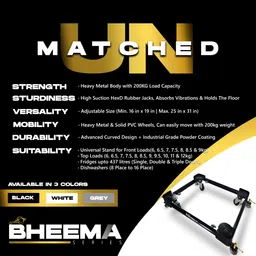 lsrp's universal fit Washing Machine, Refrigerator, Water Cooler, Air Cooler Material Steel, PP (Polypropylene) image 2