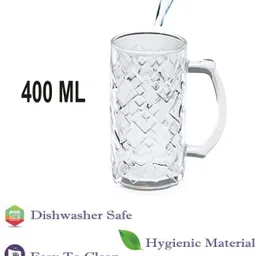 1st time Stylish Transparent Glass Mug With Handle -A22 Glass Beer Glass image 5