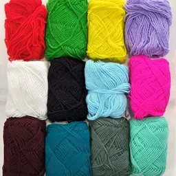 joejoe 12 Piece Wool Ball Hand Knitting Yarn, Crochet Hook Yarn, Art & Craft Multi Color image 1