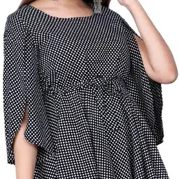 dmt ethnic Casual Slit Sleeves Checkered Women White, Black Top-picture-11