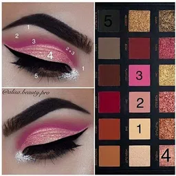 lorshel 18 Colors Rose Gold Beauty EyeShadow Palette Eye Shadow 18 g (Rose Gold) 18 g image 1