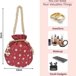 kuber industries Women Maroon Potli image 3