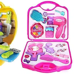 jayaansh traders Kids Toy Combo of Pretend Play Toy and Games for Kids Non Toxic Plastic Kitchen Set, Beauty Make Up Set and Doctor Set-picture-28