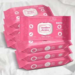 mother desire Baby Wipes with Lid, 99% Pure Water, Aloe Vera & Chamomile (Pack of 8)-picture-27
