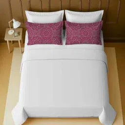 mayfair homes london White 100% Cotton Super King Bedsheet with 2 Pillow Covers-picture-16