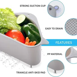 jiyan enterprise Multifunctional Plastic Sink Rack Kitchen/Bathroom Drain Shelf & Soap Holder Strainer image 2