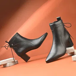 dressberry Trendy Black Buckle details Stylish Casual Boots for Women Boots For Women-picture-39