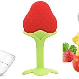 vadhavan Baby Fruit Nibbler With Fruit Shape Silicone Teether Teether and Feeder image 1