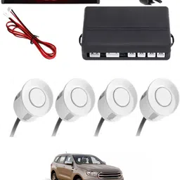 msnp White Waterproof Parking Sesnor With Led Display For Vehicle-91 Universal White 4pcs Reverse Parking Safety Sensor For Car-91 Parking Sensor image 1