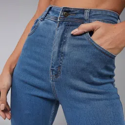 dolce crudo Women Skinny High Rise Blue Jeans image 5