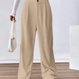 rajovati Women Loose Fit Gold Viscose Rayon Trousers-picture-11