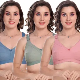 winsure Pack of 3 Women T-Shirt Non Padded Bra-picture-17