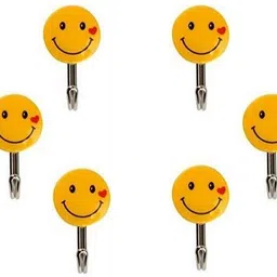 hurrio Self Adhesive Smiley Wall Hooks, Wall Sticker Hooks Hook 10-picture-20