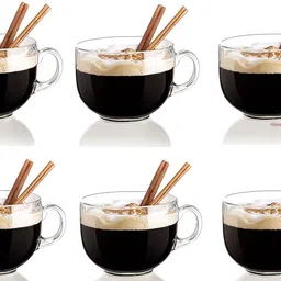 b7 creations Pack of 6 Glass Glass Transparent Imported Round Crystal Glass Tea & Coffee Cups (Clear)byj-picture-32