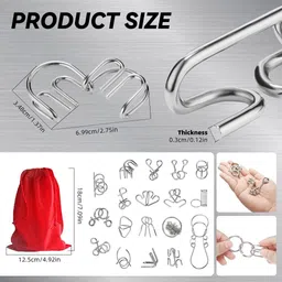 play hard Brain Teasers Metal Wire Puzzle Game for Kids and Adults IQ Tester Brain Games image 2