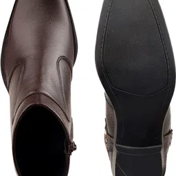 yuvrato baxi Men 5-6 cm Block Heel Height Increasing, Brown Casual Formal Slipon Ankle Boot Boots For Men image 4