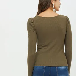 harpa Casual Regular Sleeves Solid Women Green Top image 2