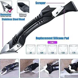 jd fresh 3 in 1 Silicon Caulking Tool Kit (stainless steel head) plastic and steel head Hand Plane image 5