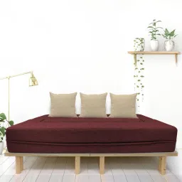 usha shriram Addo 14 Inch Foam (72x44) In Maroon Colour Queen Size Sofa Cum Foldable Mattress image 2