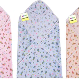 kwitchy New Born Baby Mosquito Net Bed with Cushioned Pillow and 6 Baby Front Open Hosiery Cotton Shirts,6 Baby Tying Caps,6 Baby Single Layer Nappies image 3