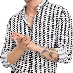 marmic fab Men Regular Fit Printed Spread Collar Casual Shirt image 5