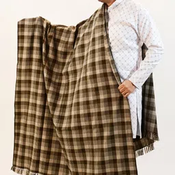 Vrinde Wool Checkered Men Shawl-image-75