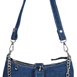 donicy Blue Women Sling Bag Denim Hobo Hand bag-picture-11