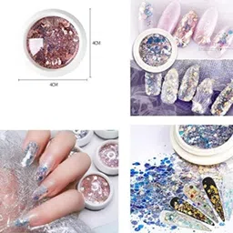 urban box 8Pcs DIY Nail Art Gradient Glitter Hexagon Shape For Nail Art Decorations image 2