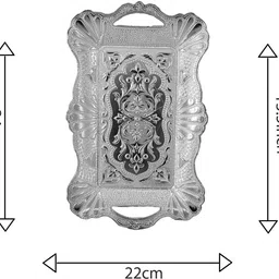 sai praseeda Decorative Non Metallic Silver Finish Serving Thalis ((24 x 24 x 4 cm) Tray Serving Set image 2