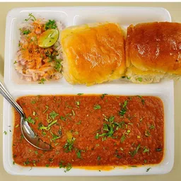 Plastic Food-Grade Super Acrylic 3 in 1 Compartments Pav Bhaji Plate Dinner Plates Serving Plates( White Set of 6) Sectioned Plate-image-2