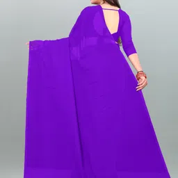 anand sarees Dyed, Solid/Plain Bollywood Georgette Saree image 3