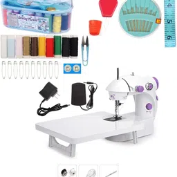 lateshop Mini Sewing Machine with Extension Table, Portable Dual Speed ​​Beginner Sewing Machine with Light For Home, Travel, Kids, Beginners Electric Sewing Machine image 1