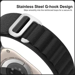 Pishon Alpine Loop Compatible with Apple Watch Straps 49mm 45mm 44mm 42mm, Nylon Textile Woven Loop with Metal G Hook Sport Band for iWatch Ultra Series 8, 7, 6, 5, 4, 3, 2, 1, SE. Smart Watch Strap image 3