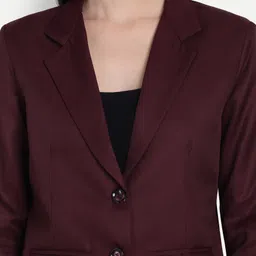 rocksy Women Solid Single Breasted Casual Blazer image 4
